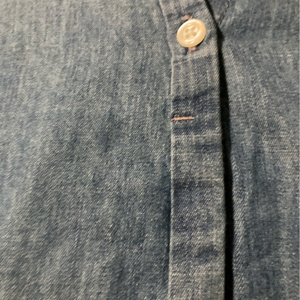 J. Crew medium NWT chambray 100% cotton short sleeve popover shirt - Picture 3 of 5